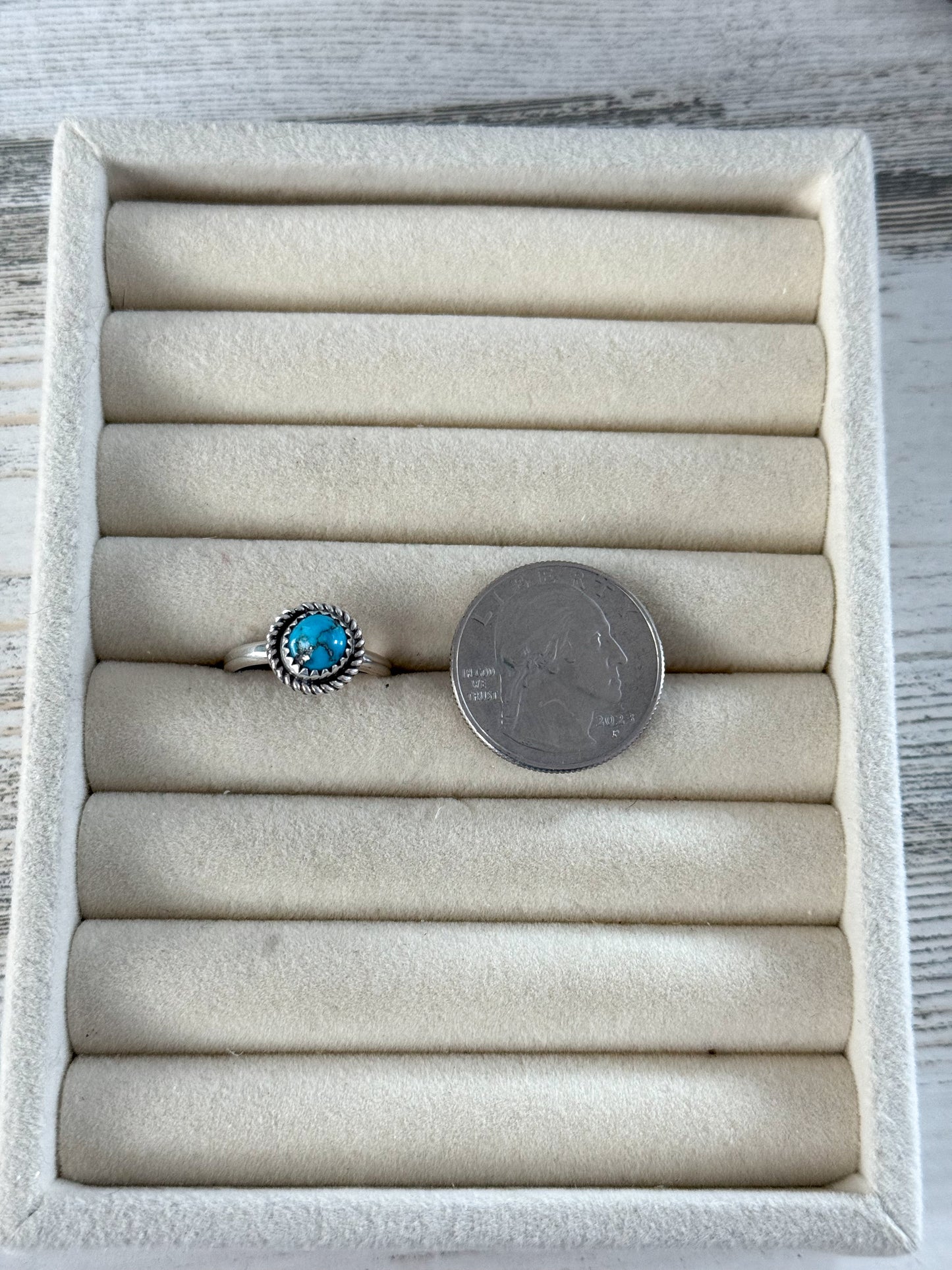Native American Dainty Kingman Ring 6.5