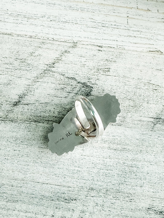 Native American Made Turquoise Marquis Ring 8