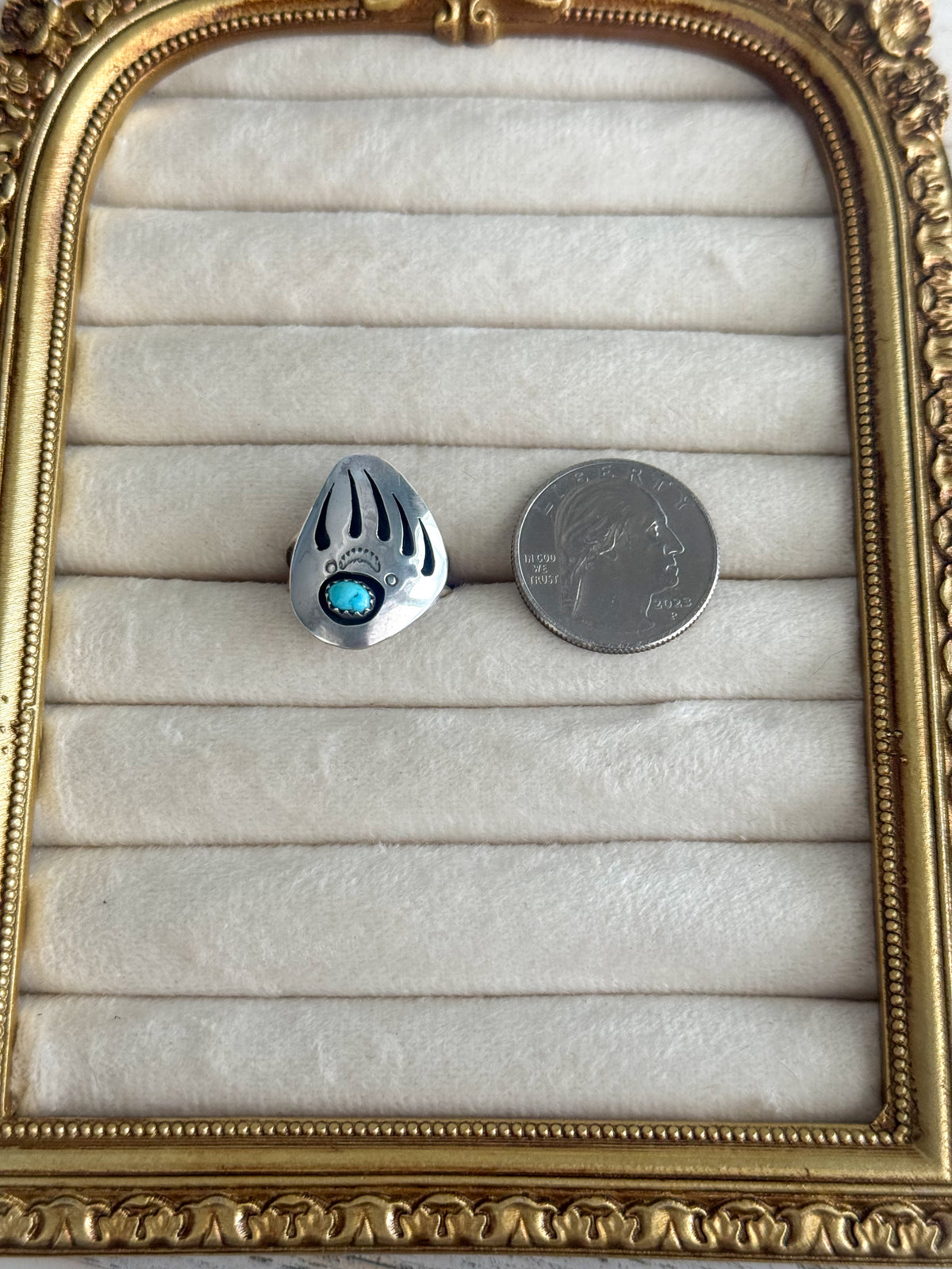 Native American Badger Paw Ring 7.75