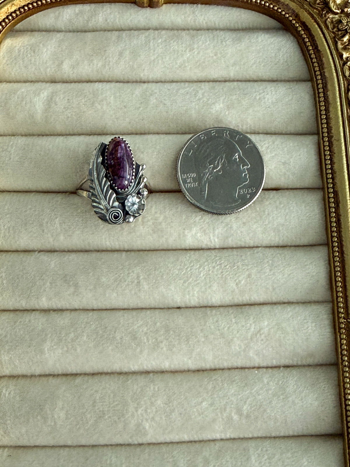 Native American Purple Spiny Leaf Ring 8