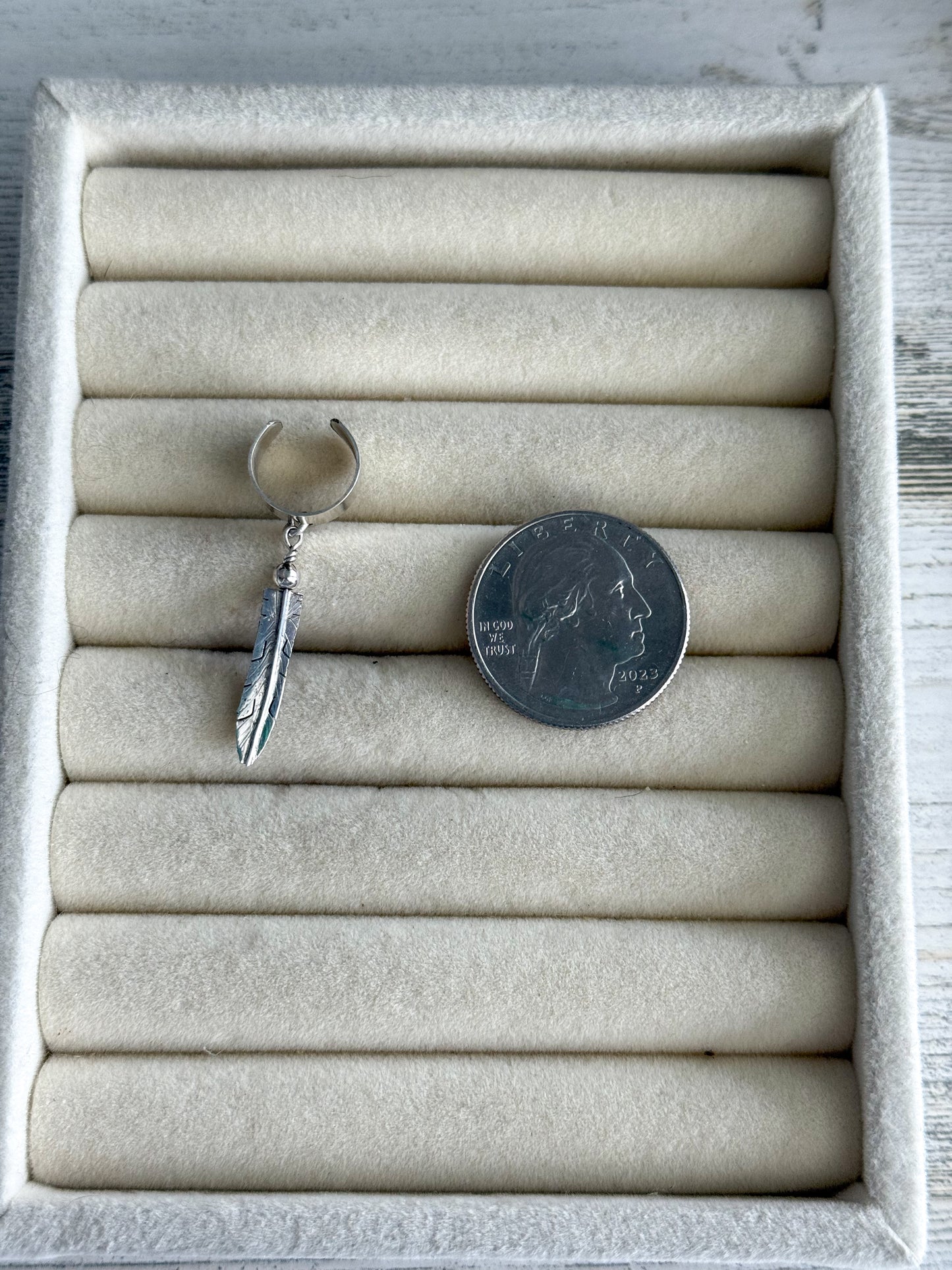 Native American Sterling Feather Ear Cuff