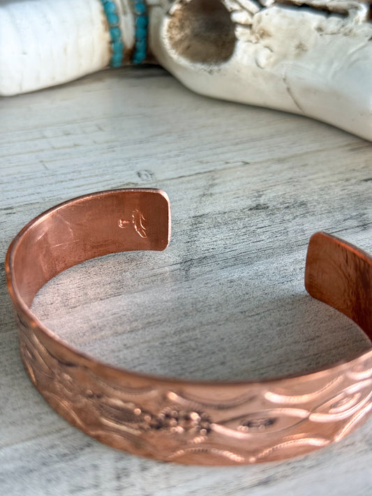 Native American Copper Cuff 8-1/8"