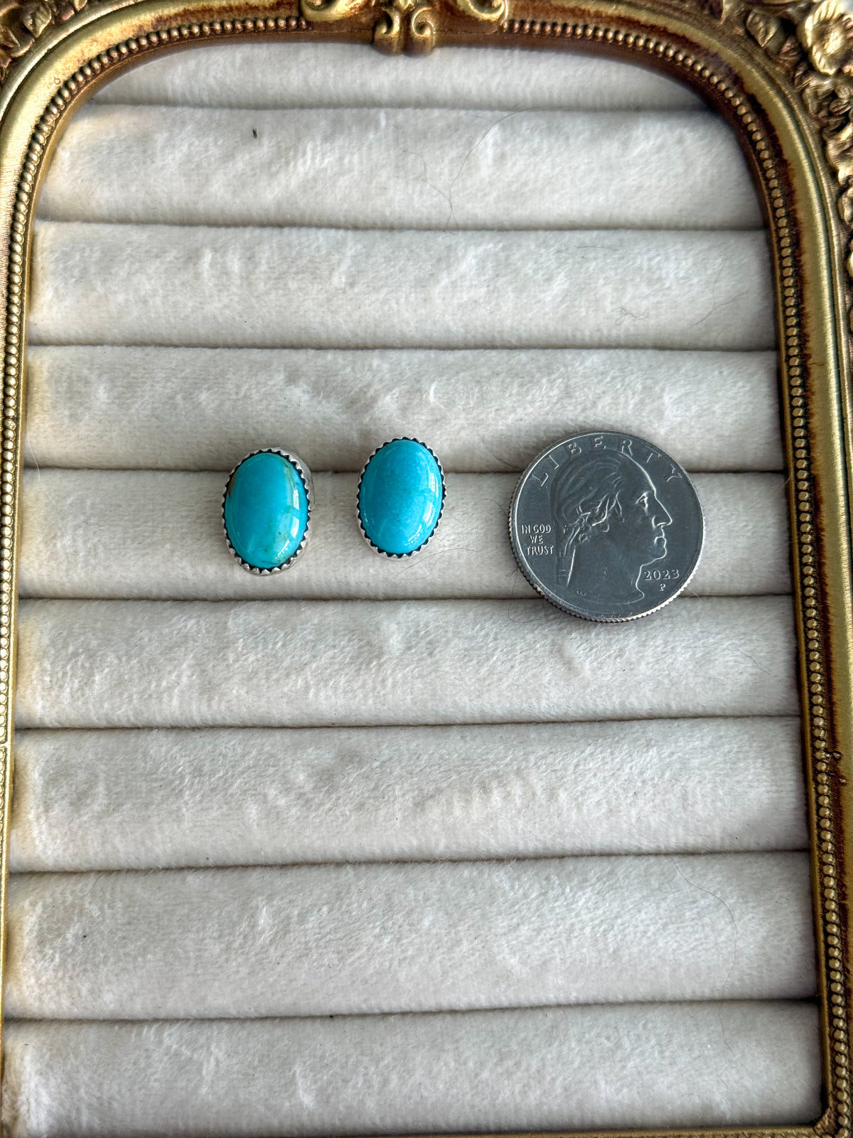 Native American Sonoran Turquoise Stud Earrings
