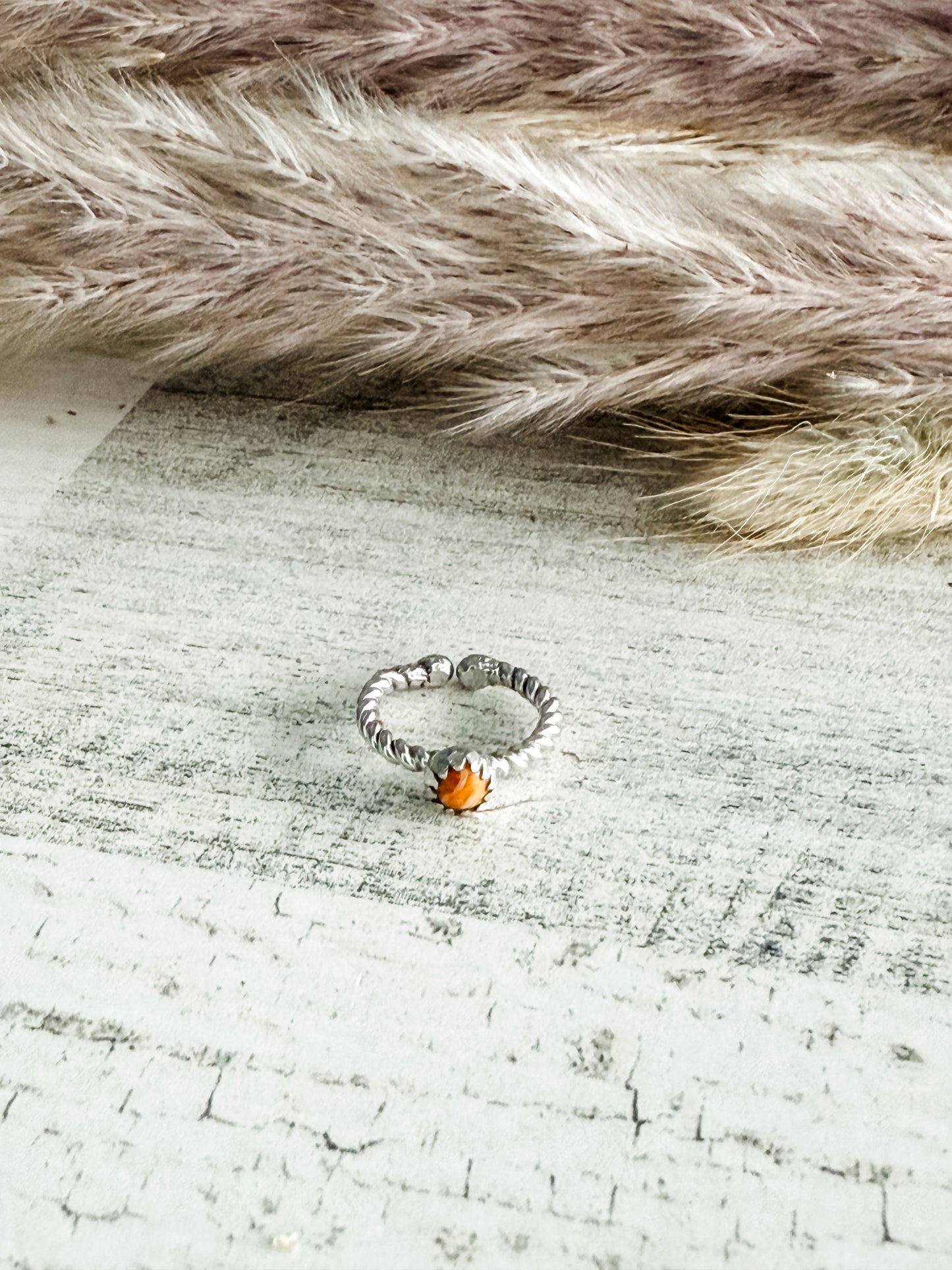 Native American Orange Spiny Adjustable Toe/Pinky Tip Ring