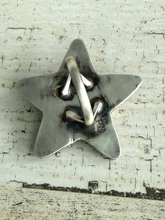 Native American Turquoise Star Ring 8