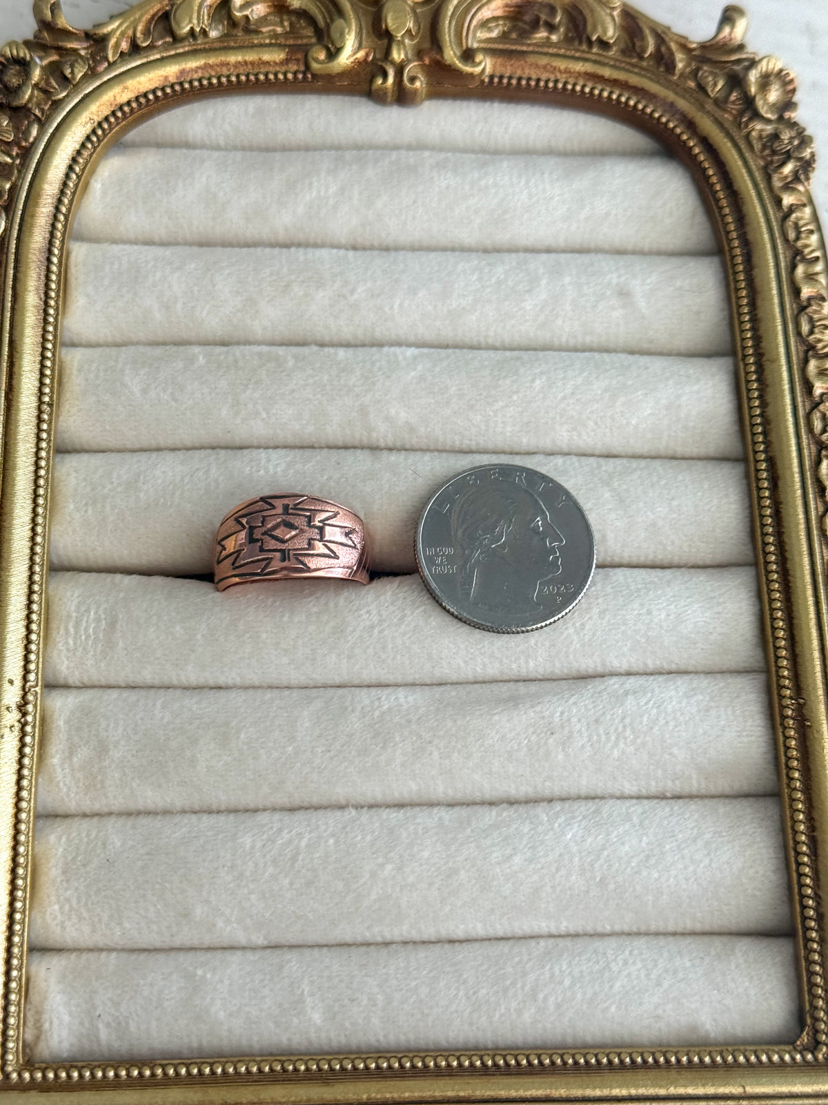 Native American Copper Etched Ring 9