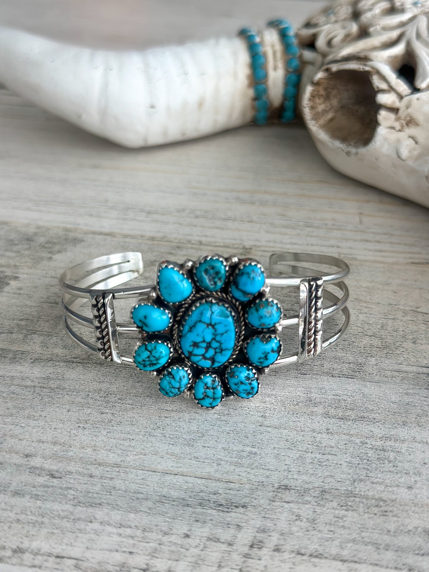Native Made Kingman Cluster Cuff 6.75