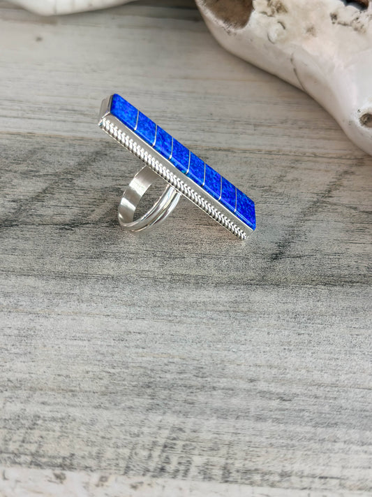 Native Made Blue Opal Ring 9