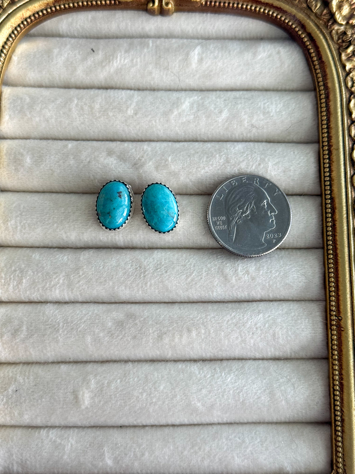 Native American Sonoran Turquoise Stud Earrings