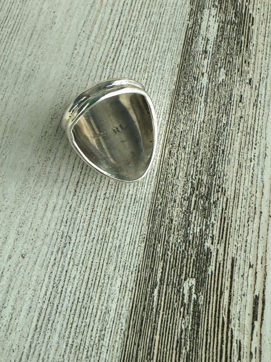 Native American Turquoise & Coral Ring 11