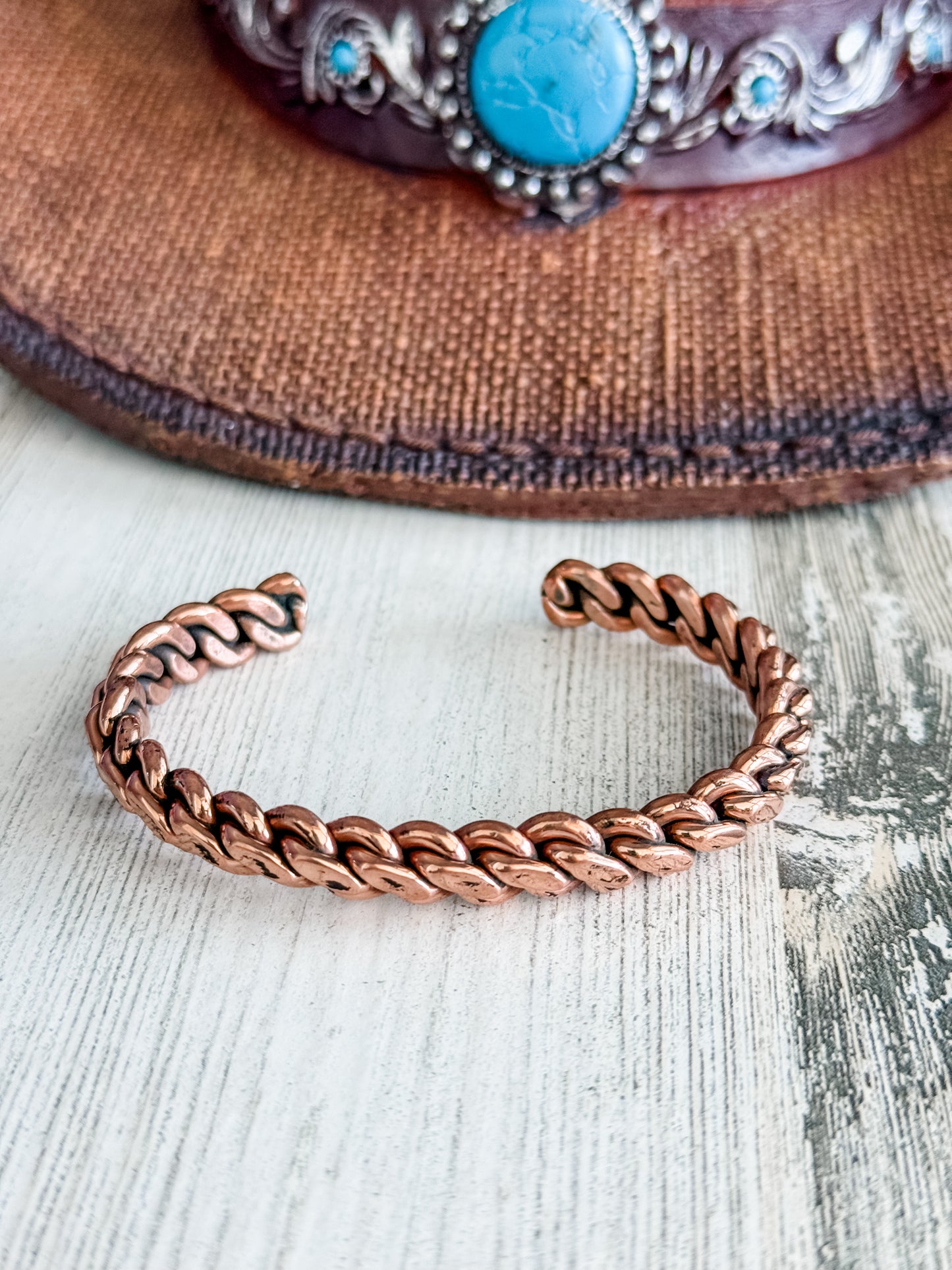 Native American Copper Bracelet 7"