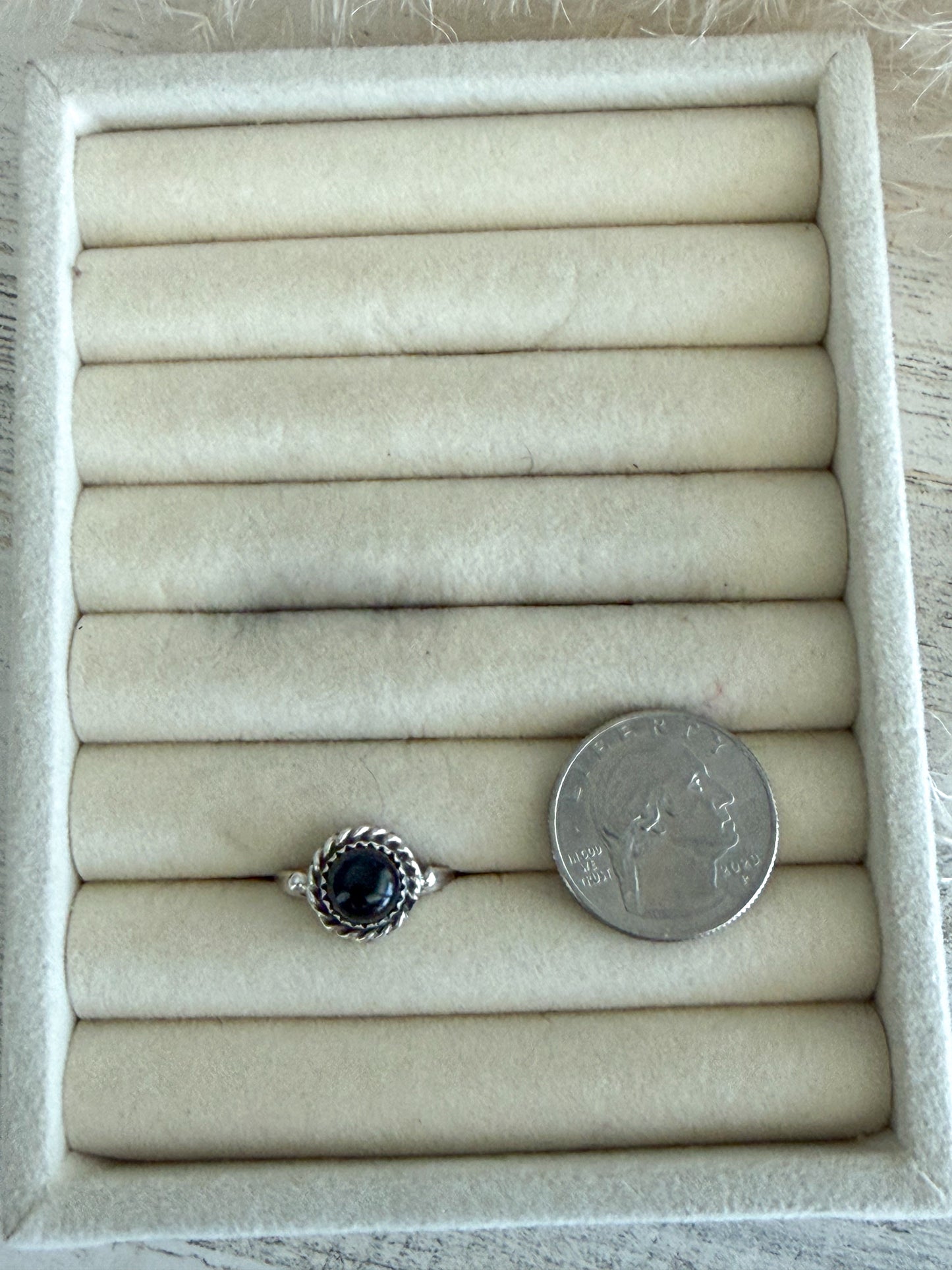 Native American Black Onyx Ring 7.5