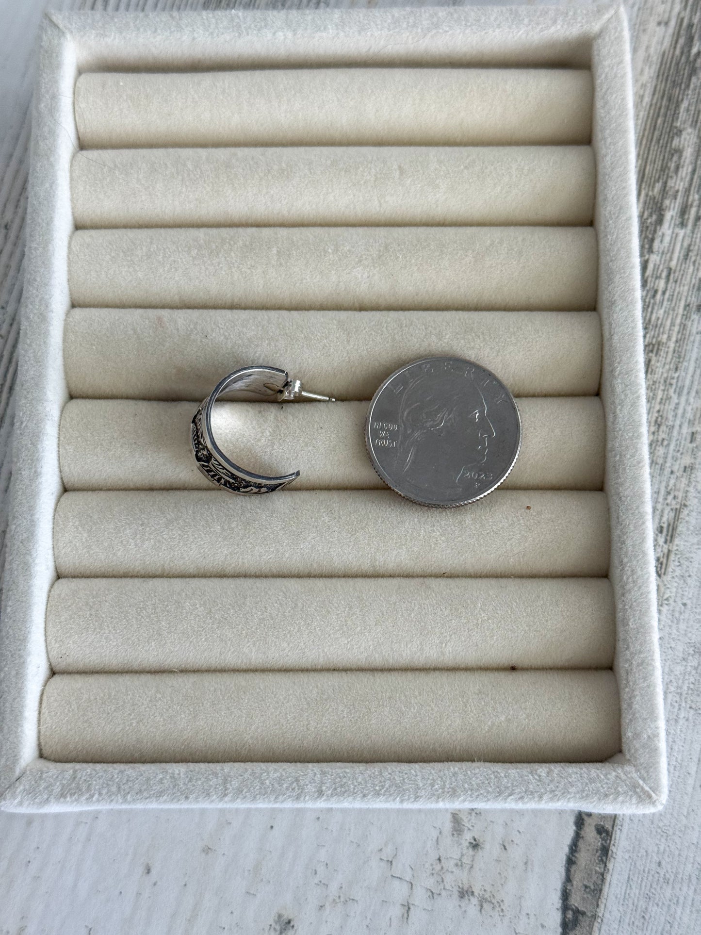 Native American Sterling Storyteller Hoops