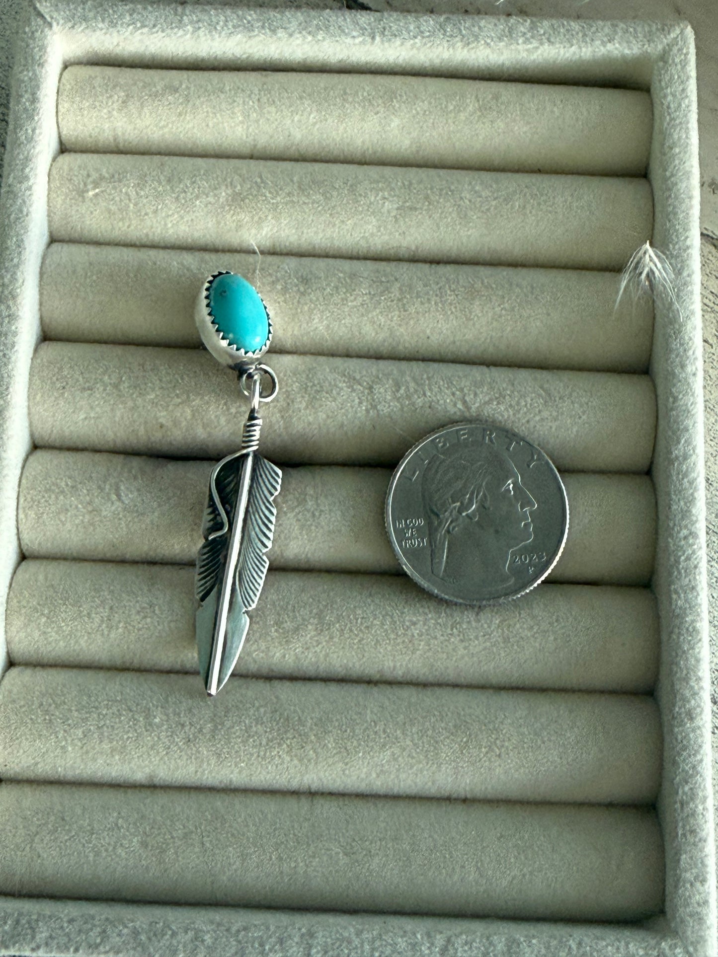 Native American Sterling Sonoran Feather Earrings