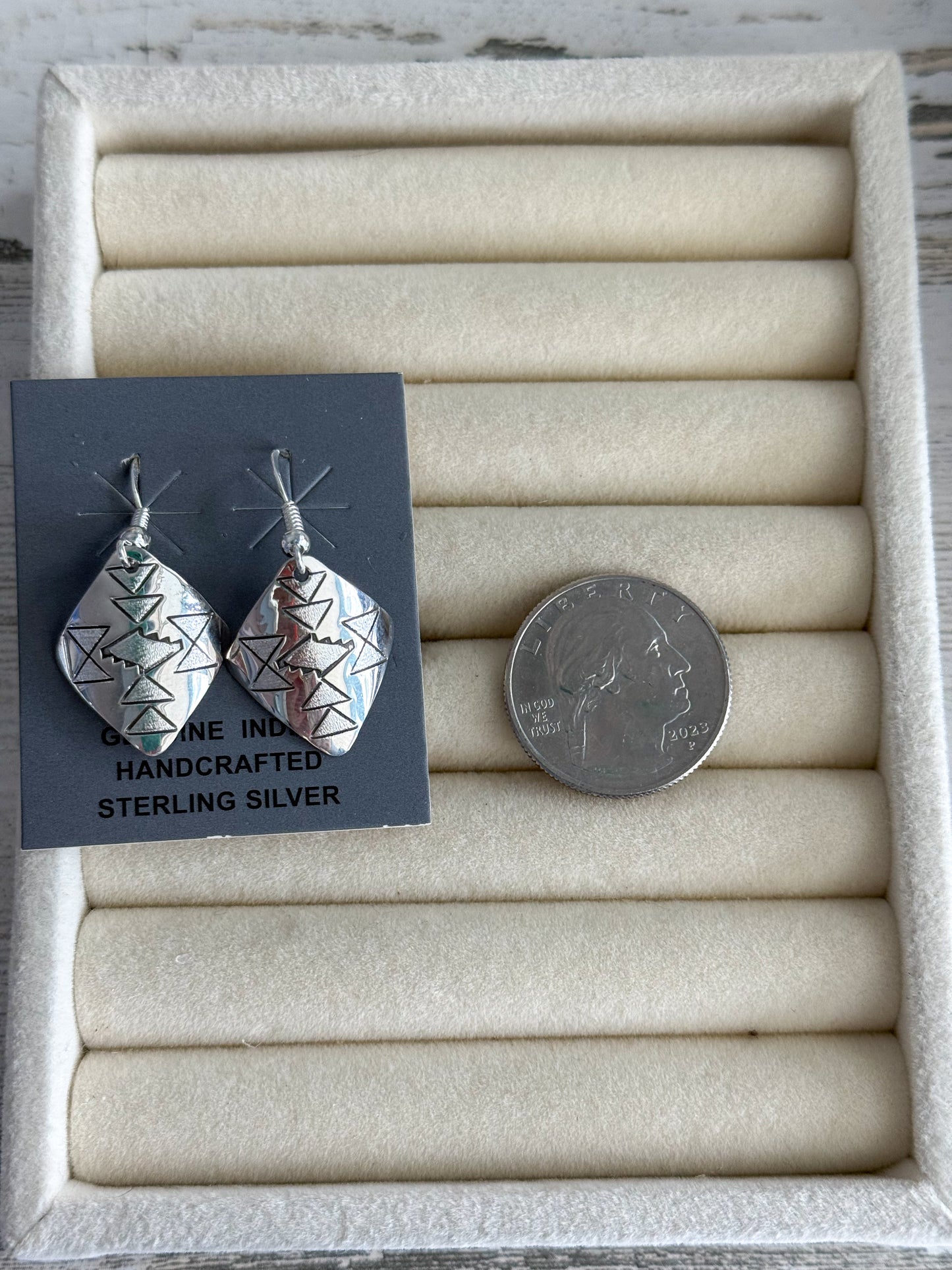 Native American Etched & Stamped Square Earrings