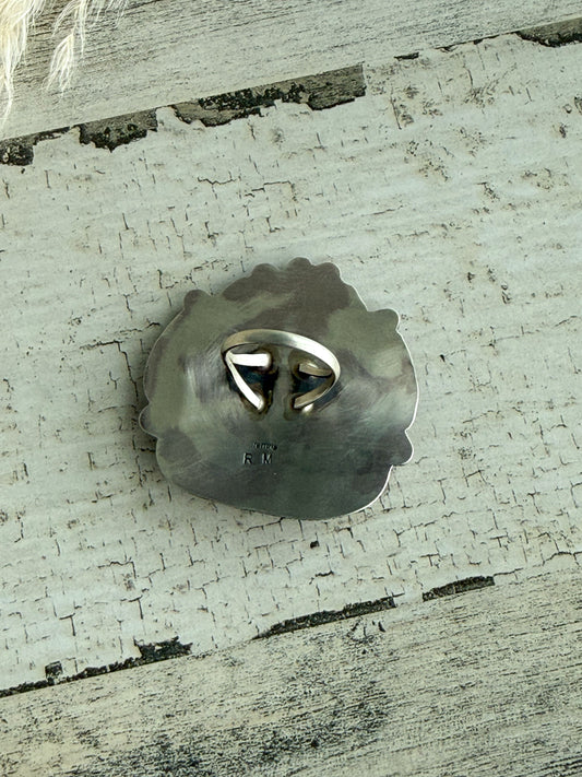 Native American Bear Paw Turquoise Ring 8
