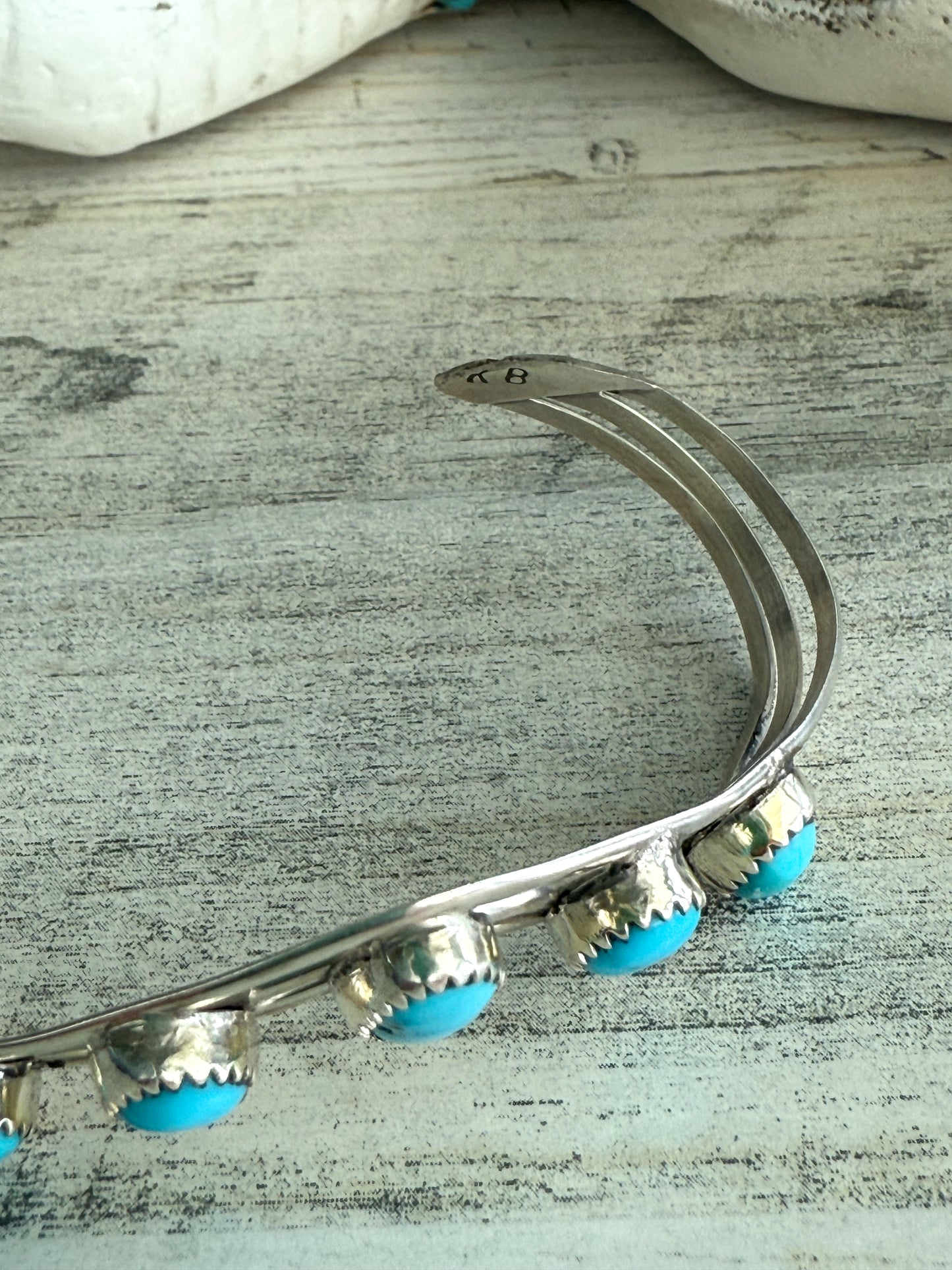Native American Made Sleeping Beauty V-Cuff 7"