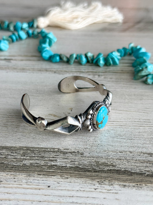 Native American Sonoran Turquoise Cuff 6.5”