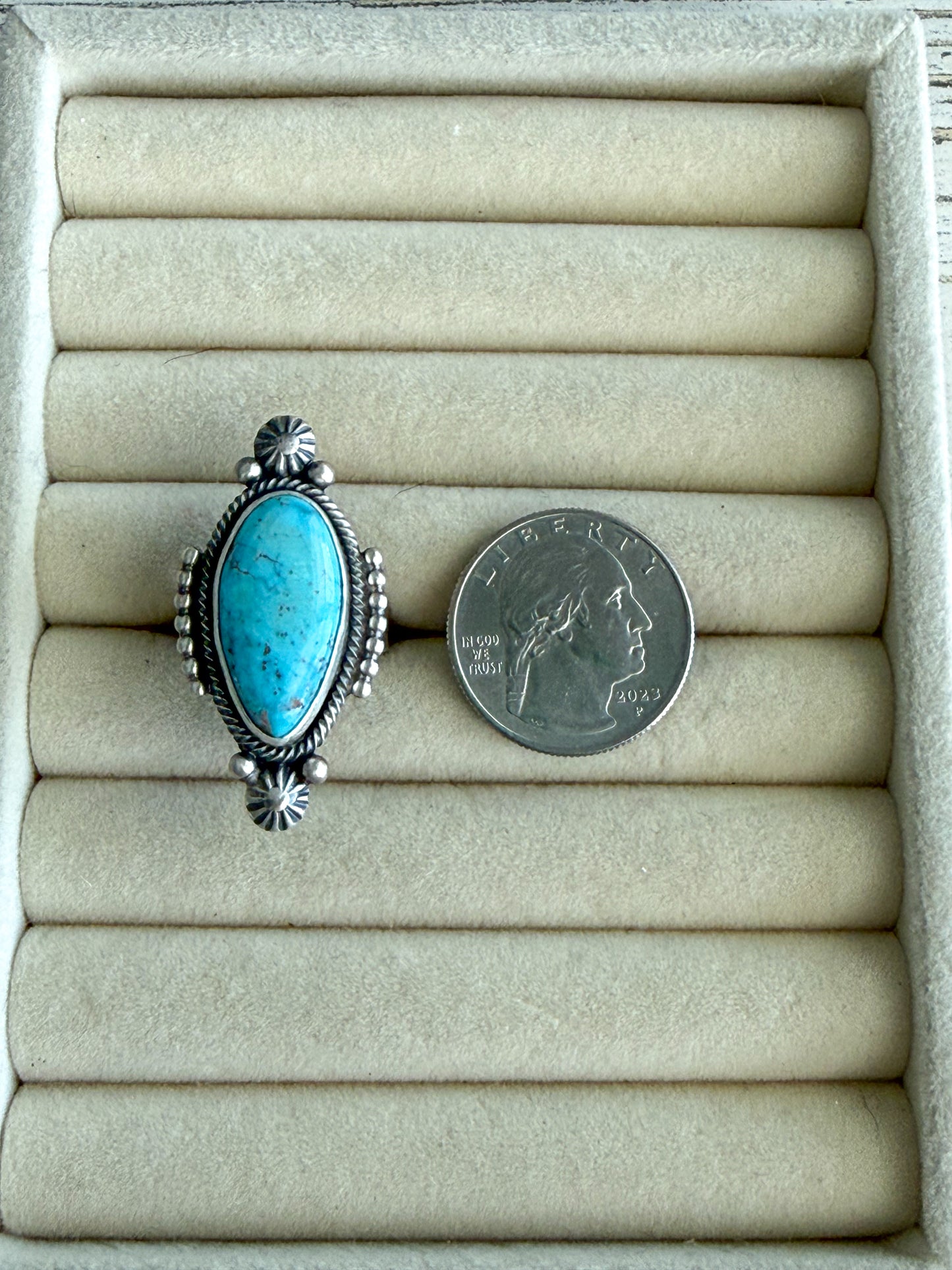 Native American Fox Turquoise Ring 8