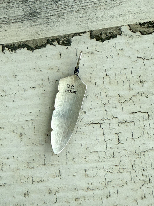 Native American Sterling Silver Feather Pendant