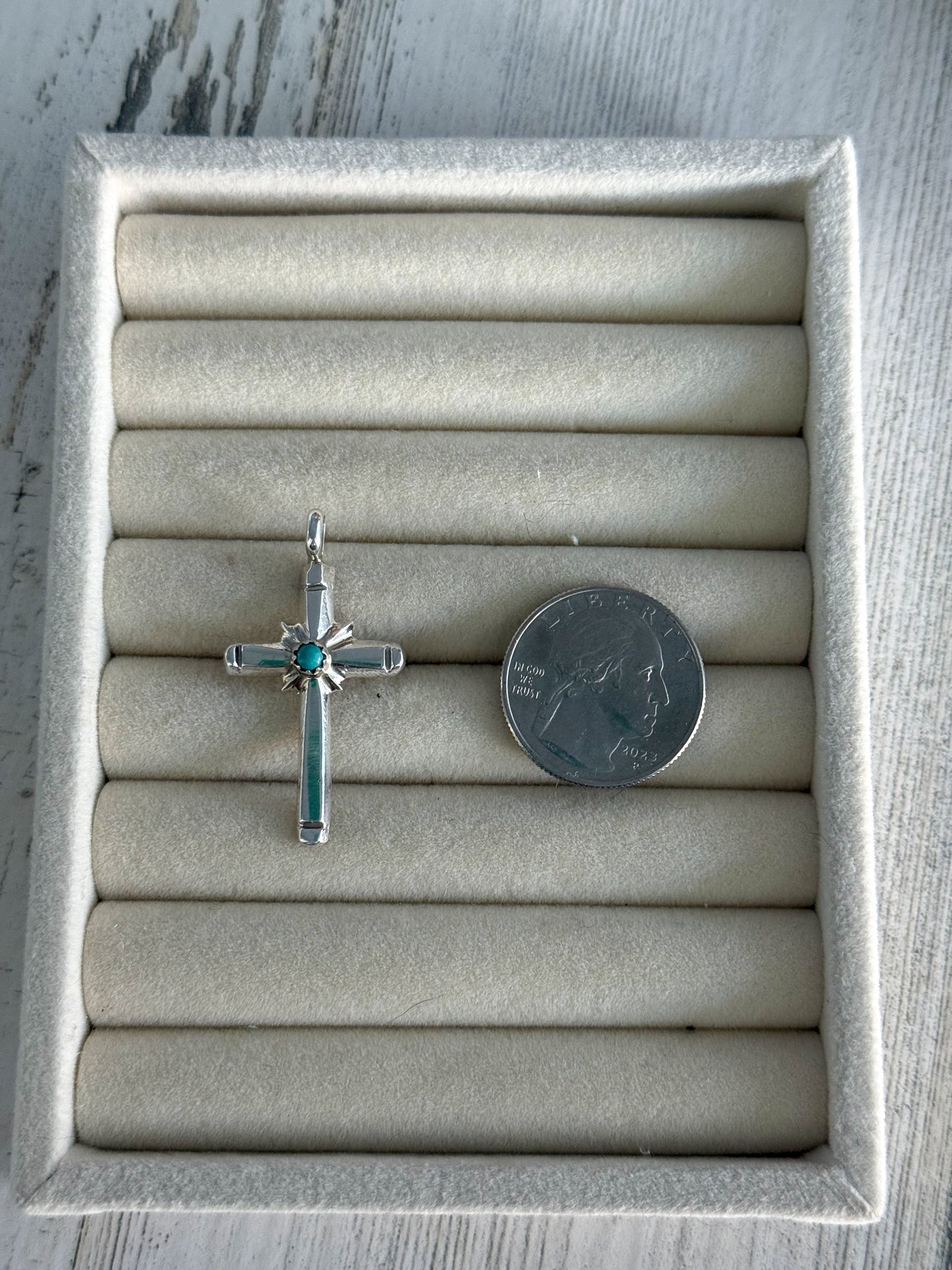 Native American Turquoise & sterling Cross
