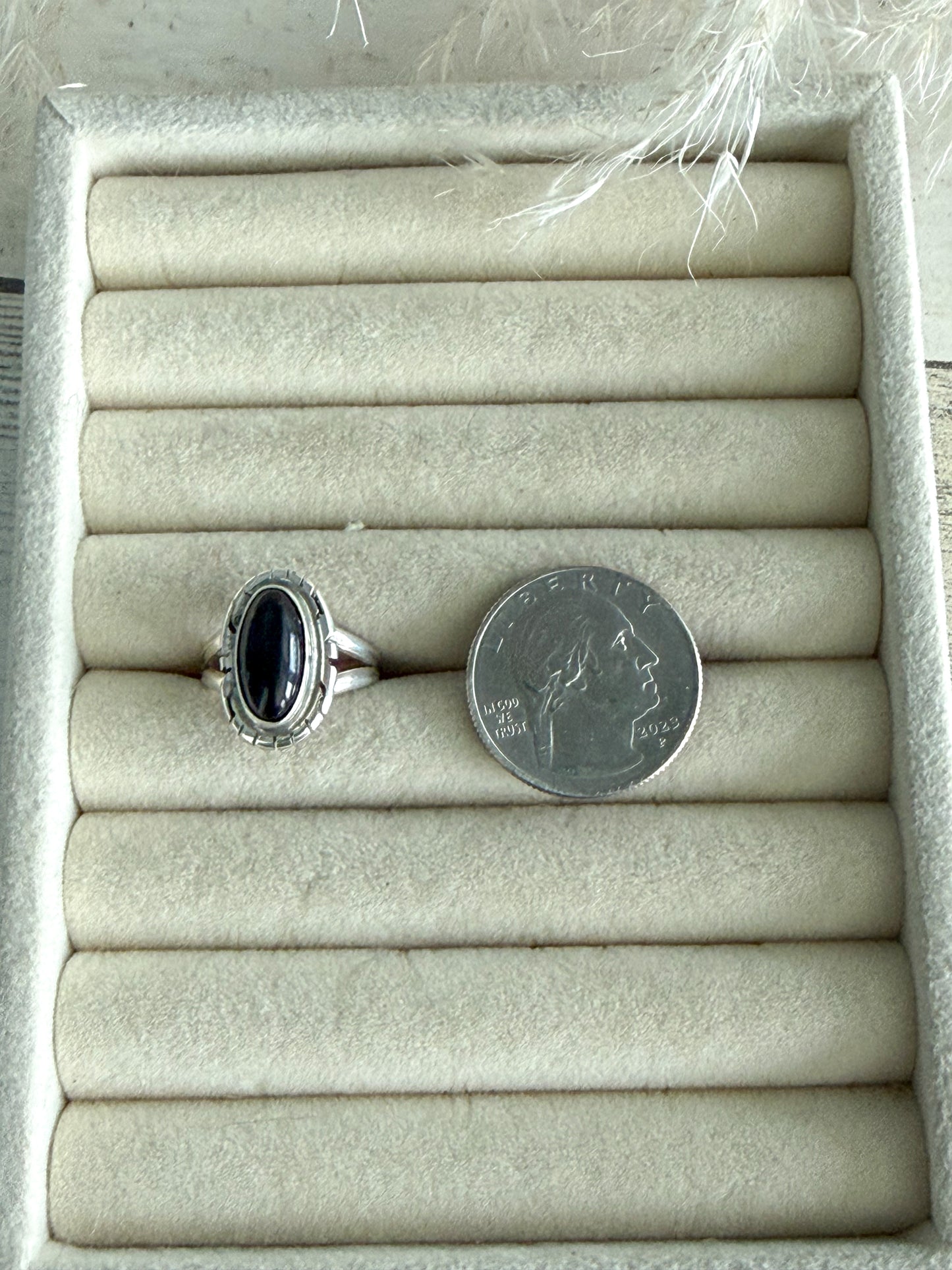 Native American Black Onyx Ring 5.5