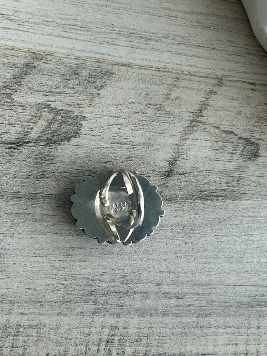 Native Made Bright Blue Emerald Valley Turquoise Ring Size 6