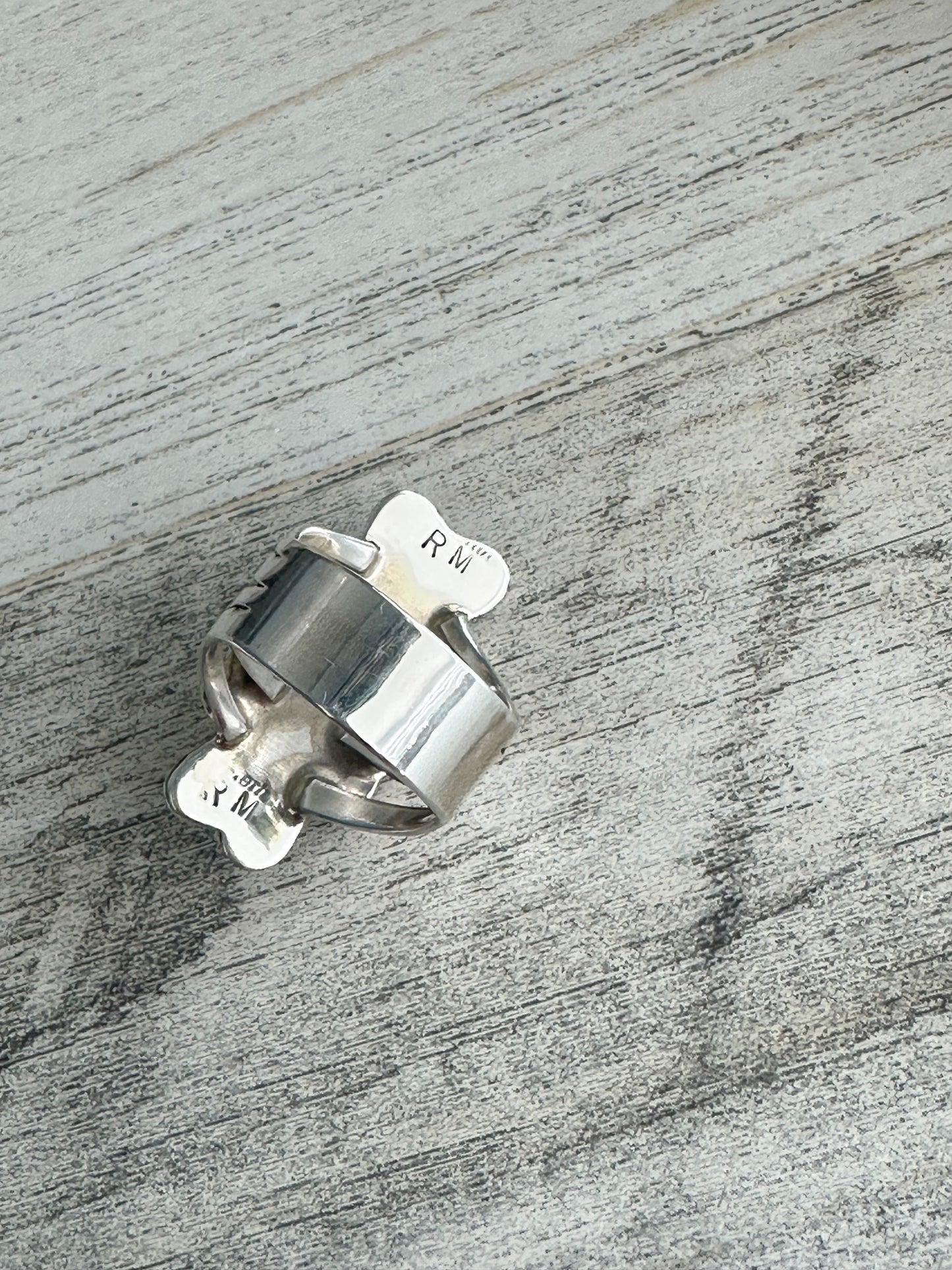 Native Made Sterling Turquoise Ring Size 8