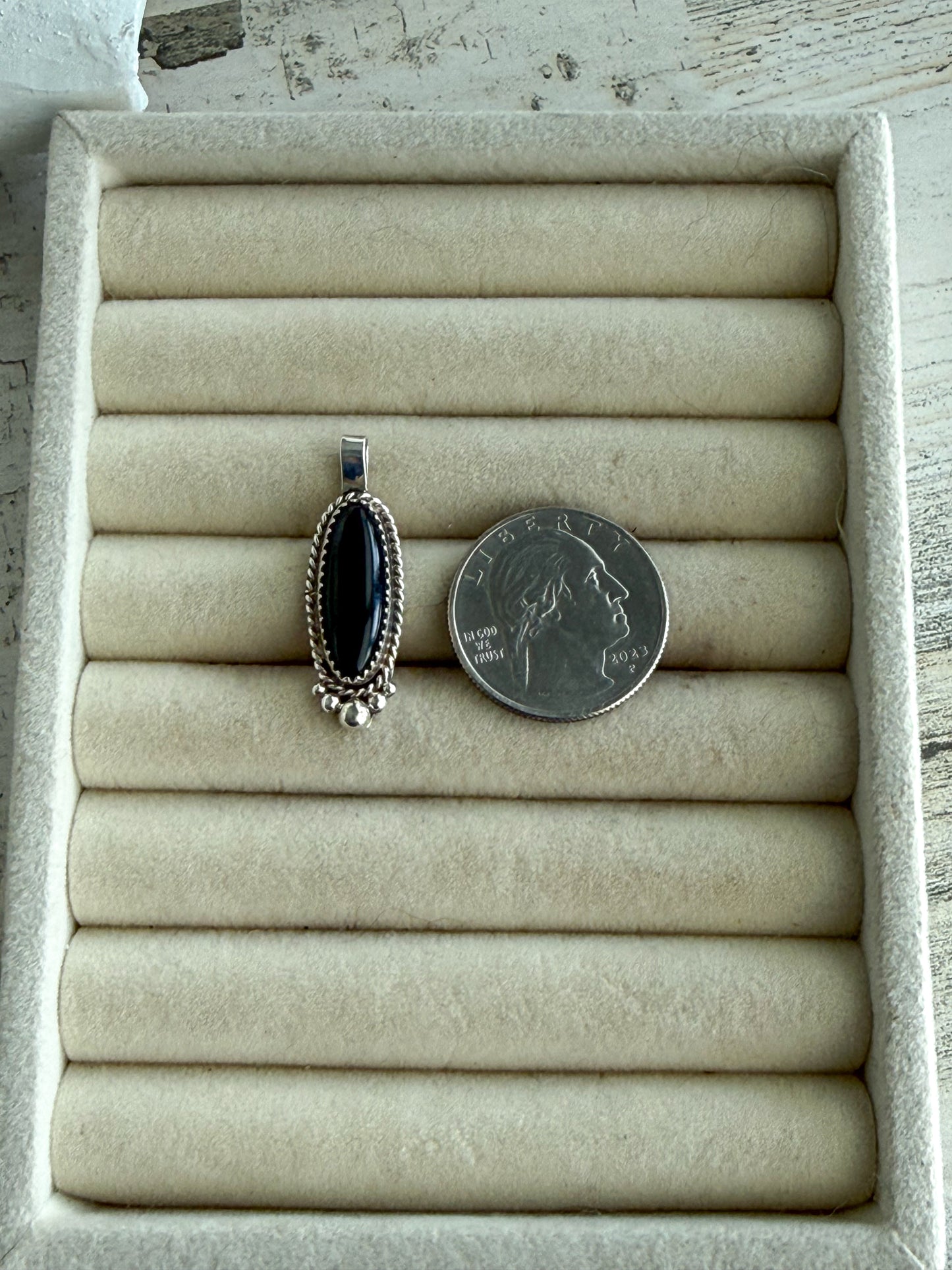 Native American Black Onyx Pendant