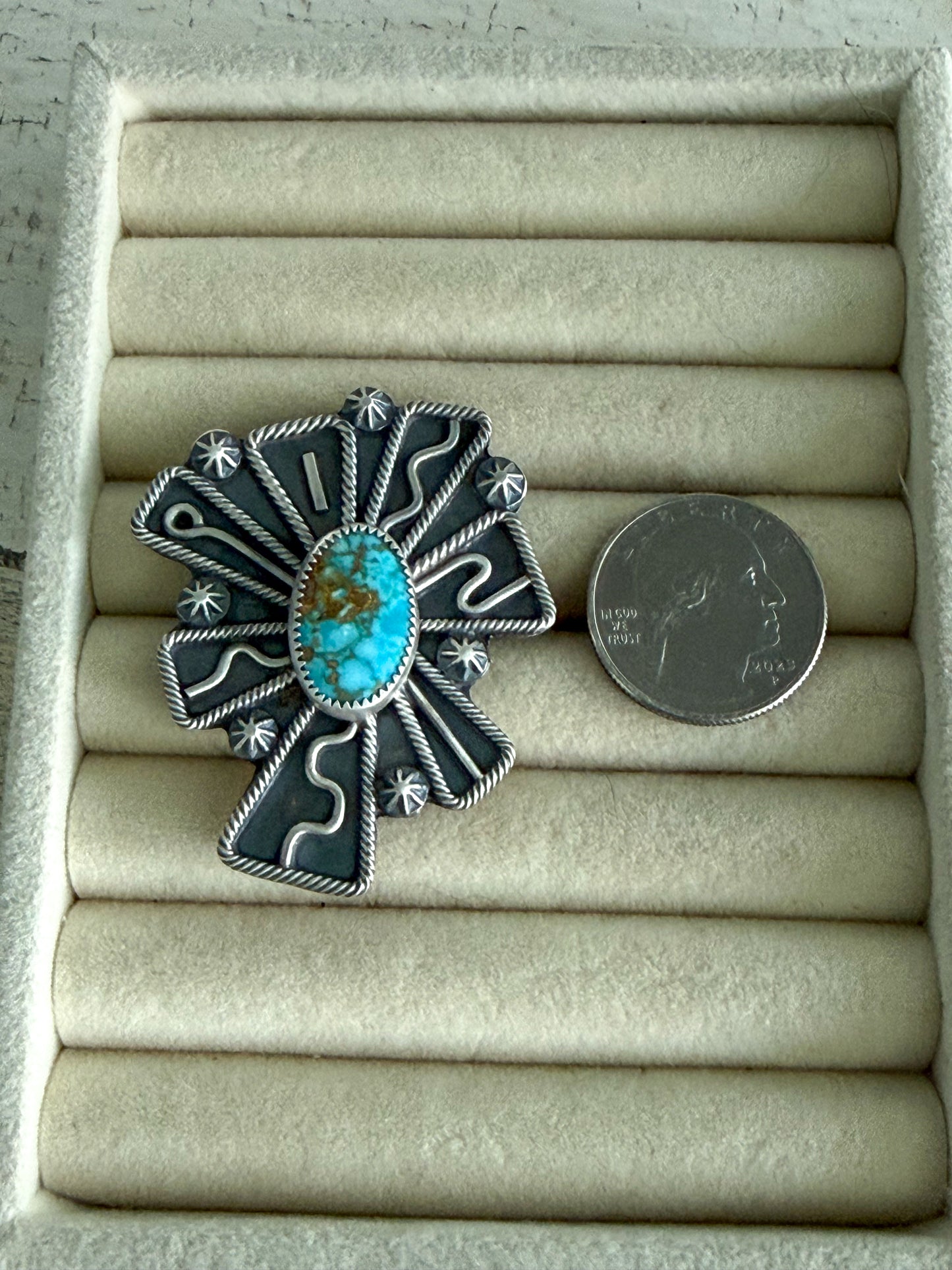 Native American Kingman Turquoise Adjustable Ring