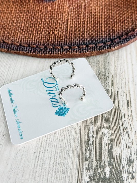 Native American Sterling Silver Hoop Earrings