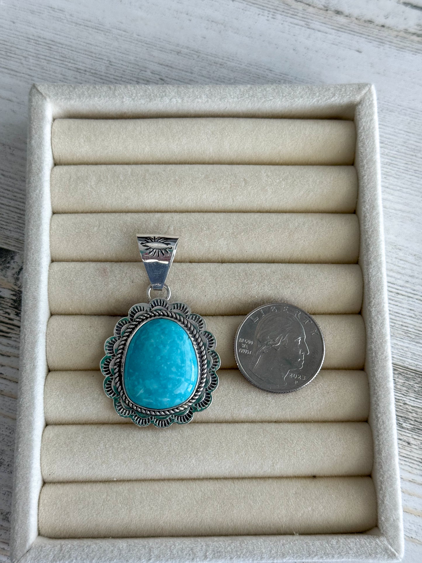 Native American Sonoran Gold Turquoise Pendant