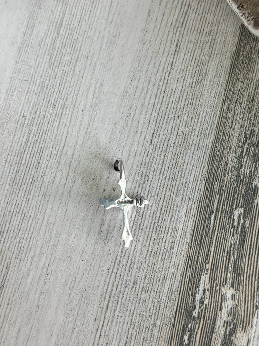 Native American Sterling & Turquoise Dainty Cross