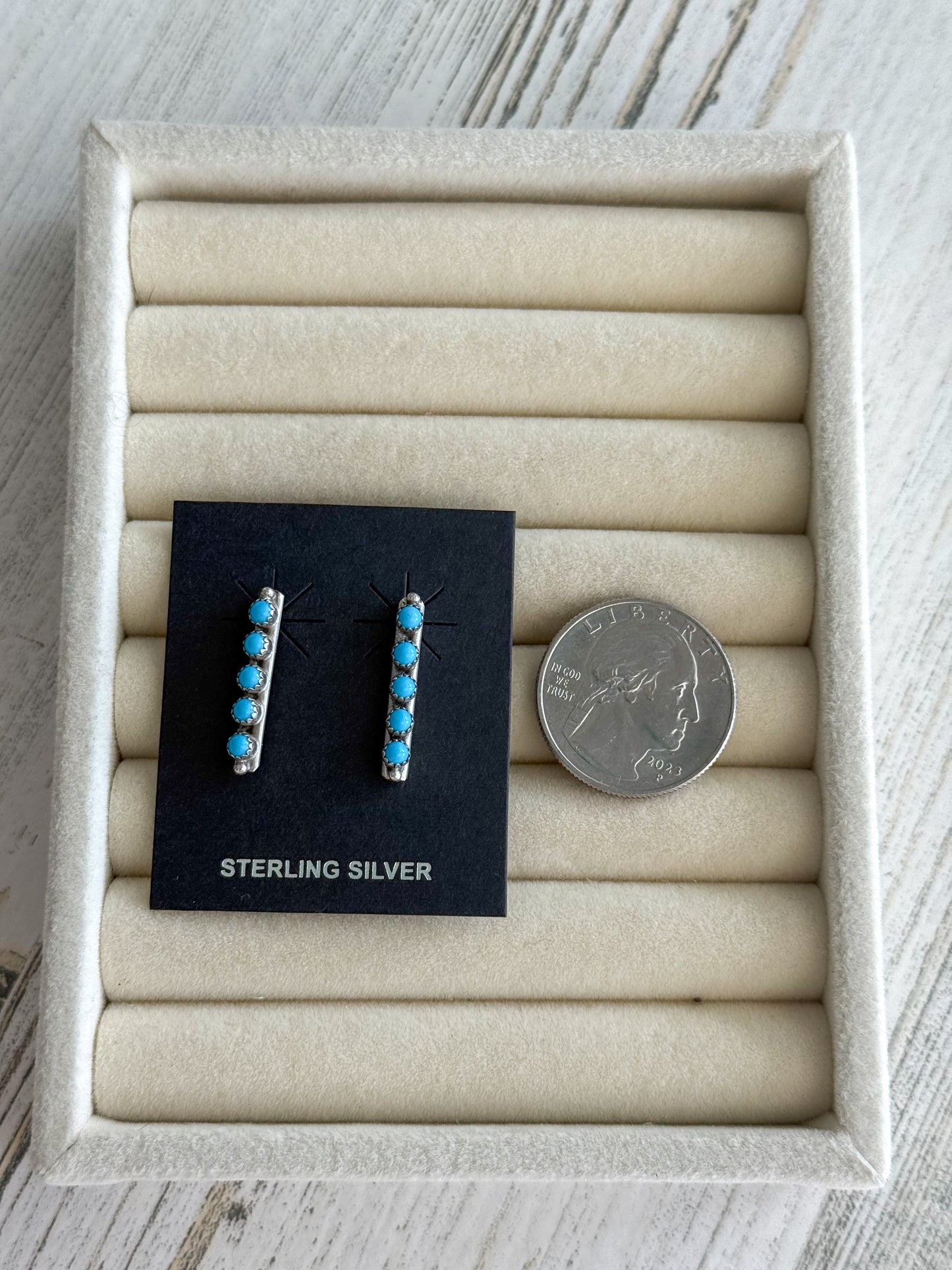 Native American Turquoise Dot Earrings