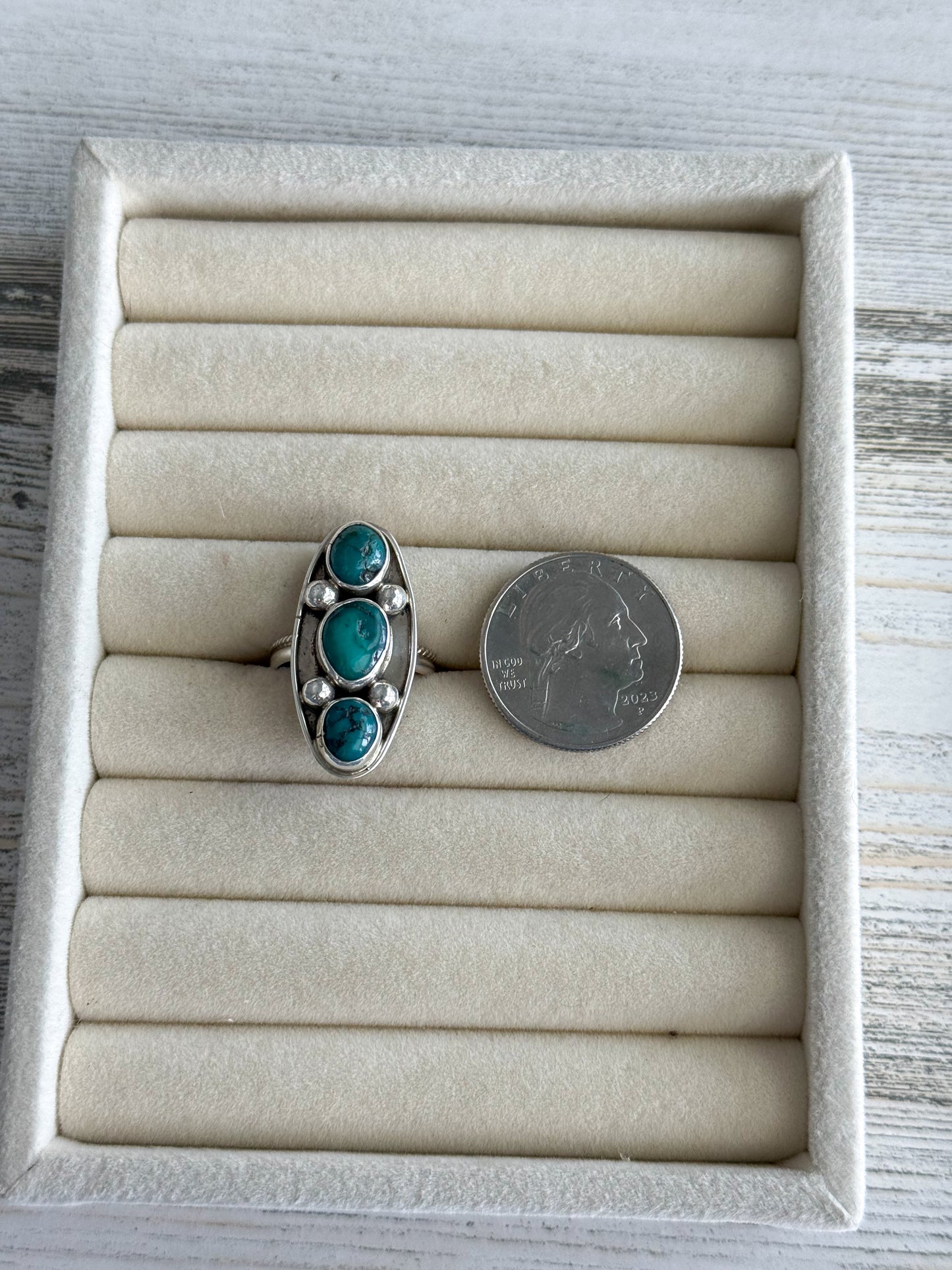 Native American Carico Lake Turquoise Ring 8