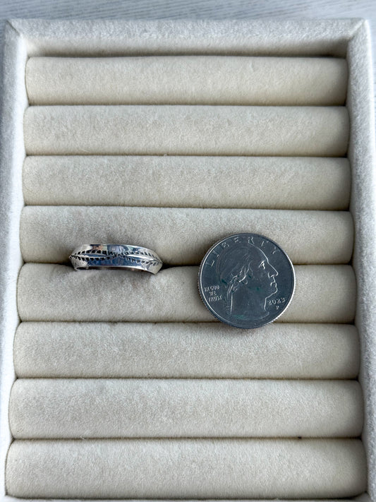 Native American Sterling Stamped Ring 9.5