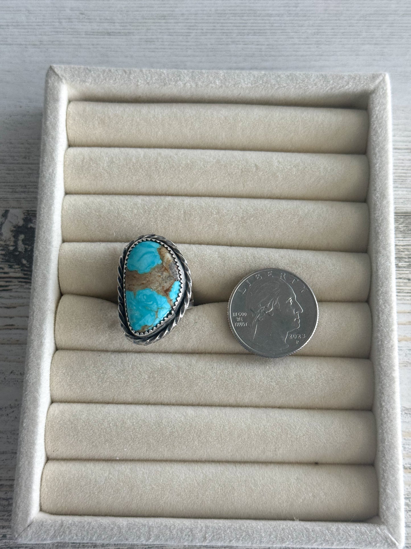 Native American Kingman Turquoise Ring 8