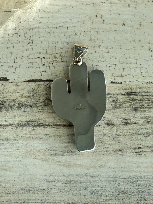 Native American Turquoise Cactus Pendant