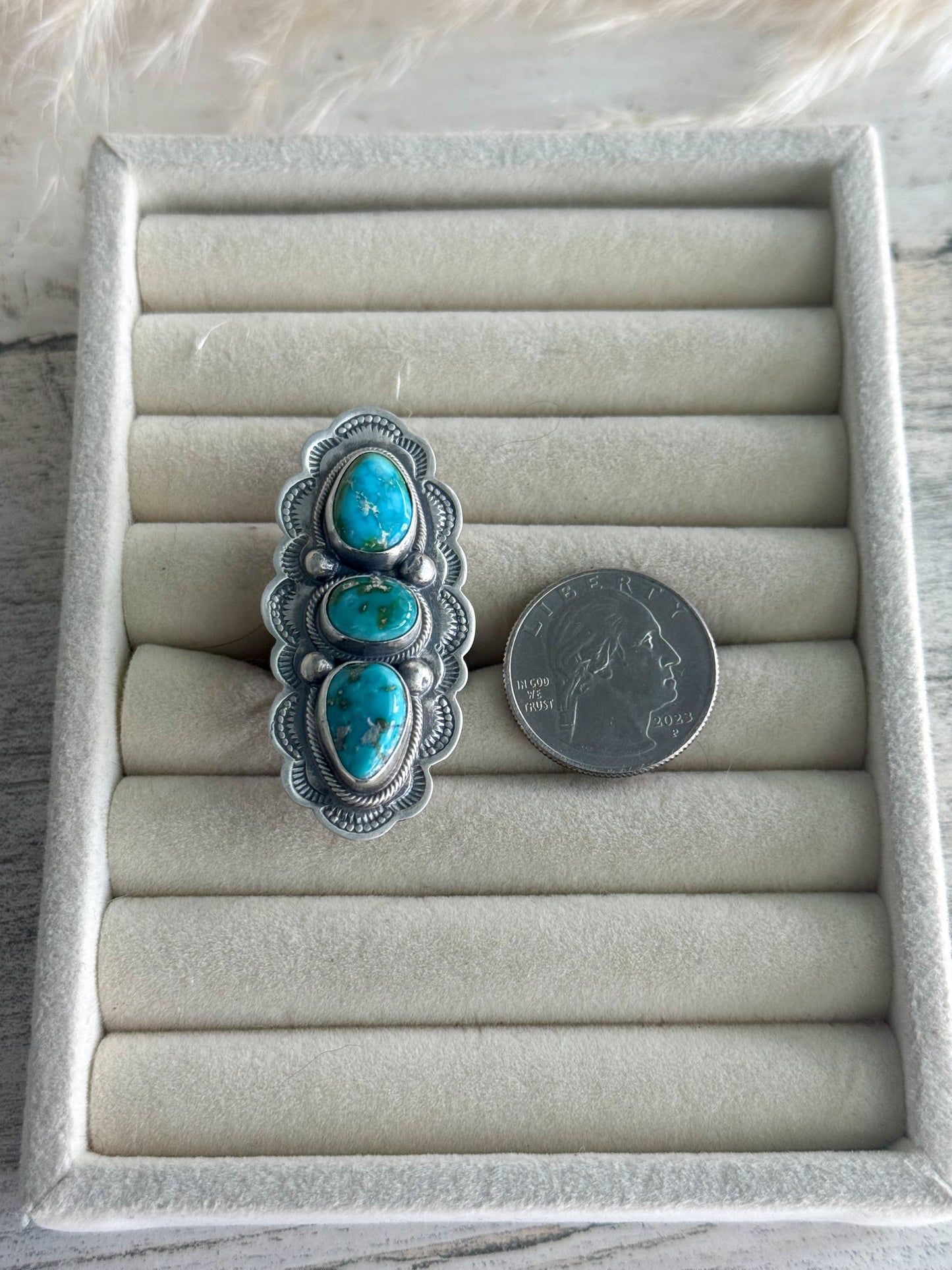 Native American Sonoran Mountain Turquoise Ring 9