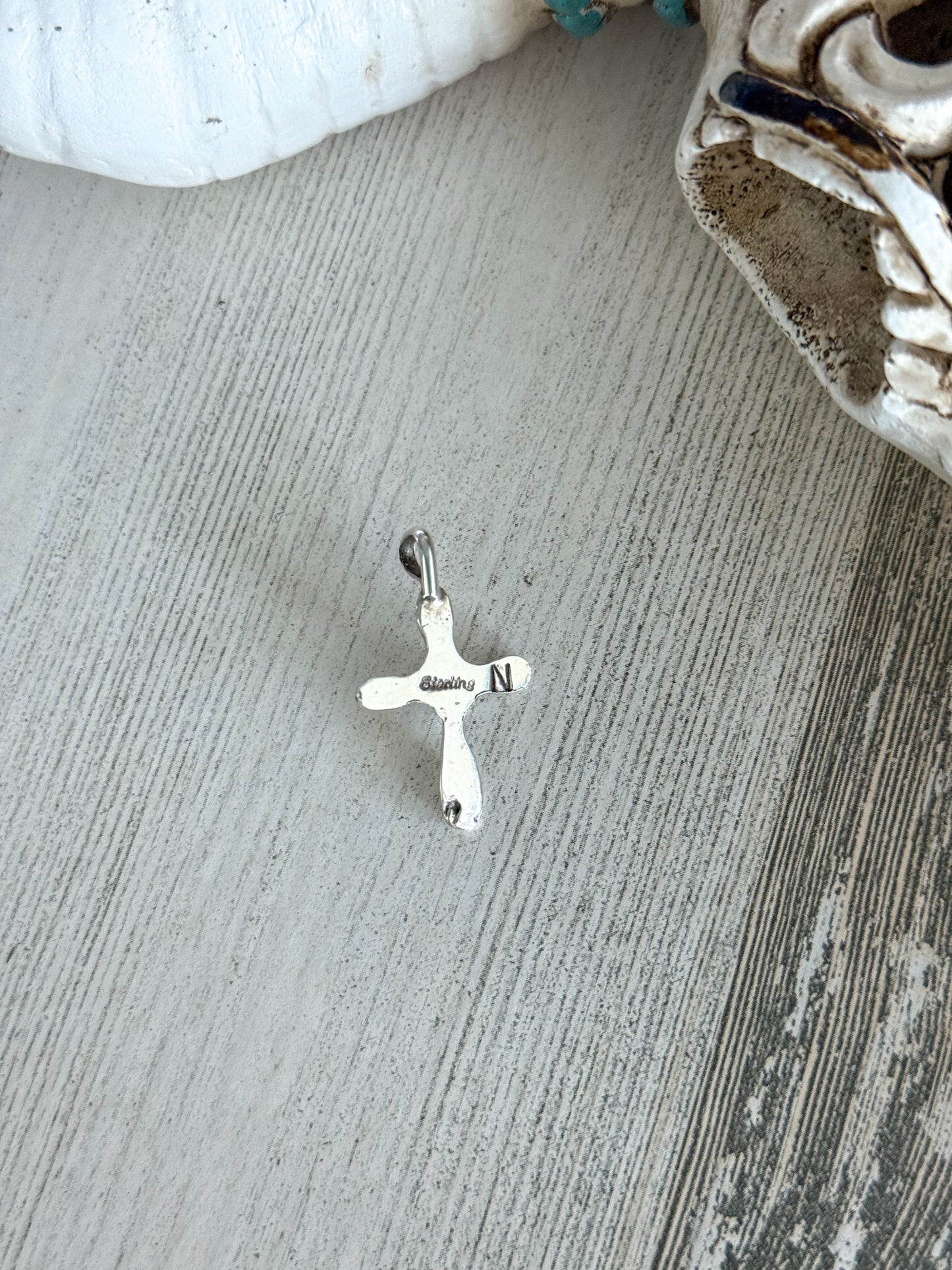 Native American Sterling & Turquoise Cross