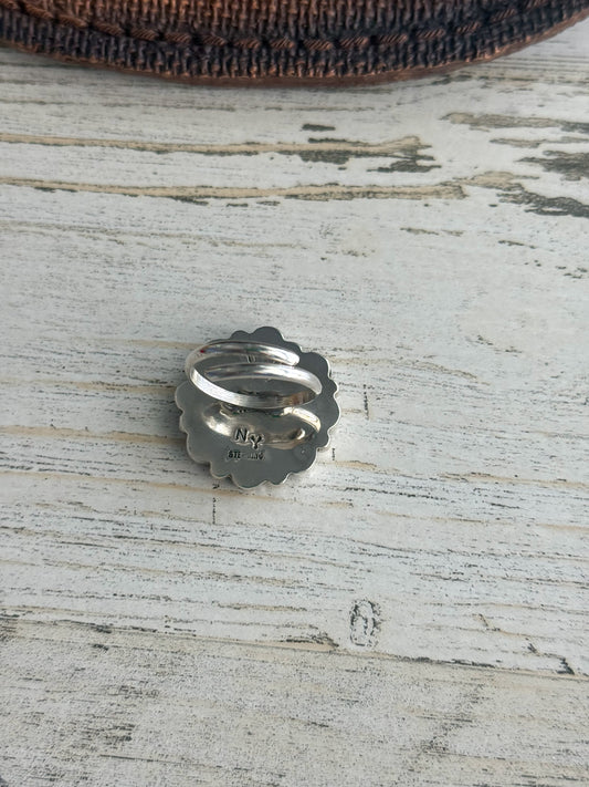 Native American Orange Spiny Adjustable Ring