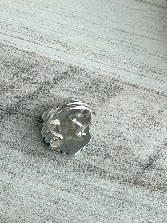 Native Made Turquoise Cluster Ring 9