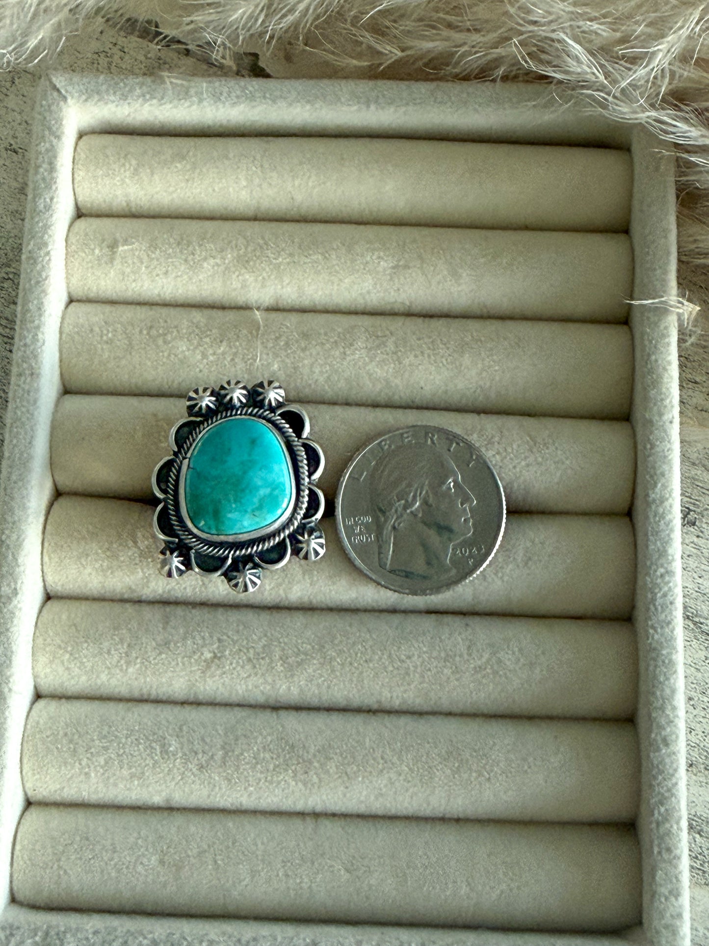 Native American Chilean Turquoise Adjustable Ring