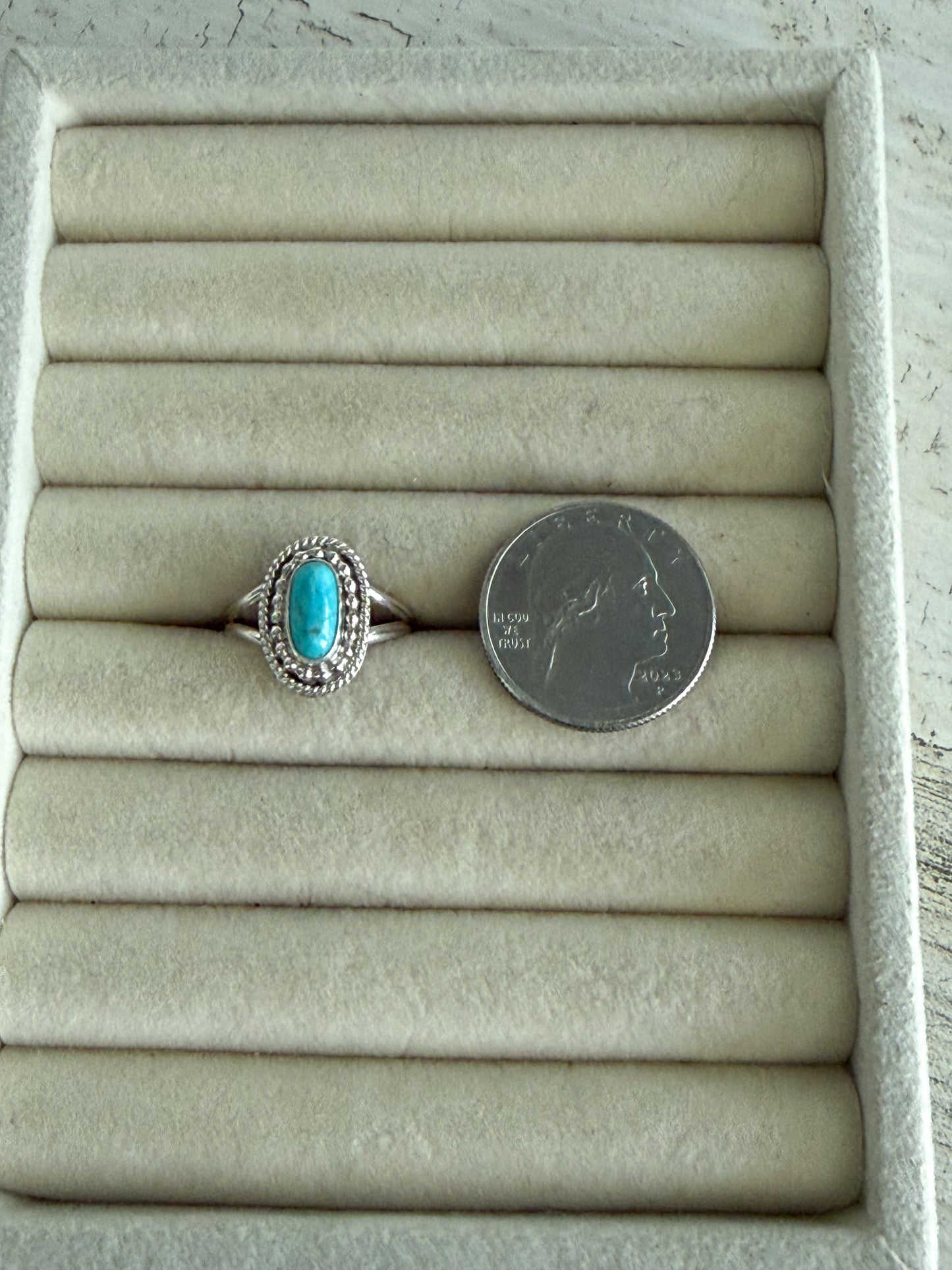 Native American Kingman Turquoise Ring 8.5