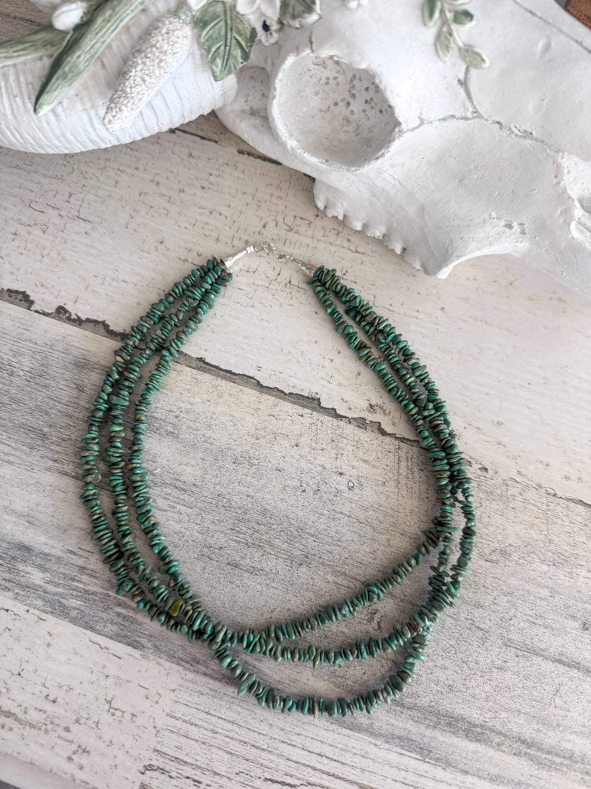 Native American 18" 3 Strand Turquoise Nugget Necklace