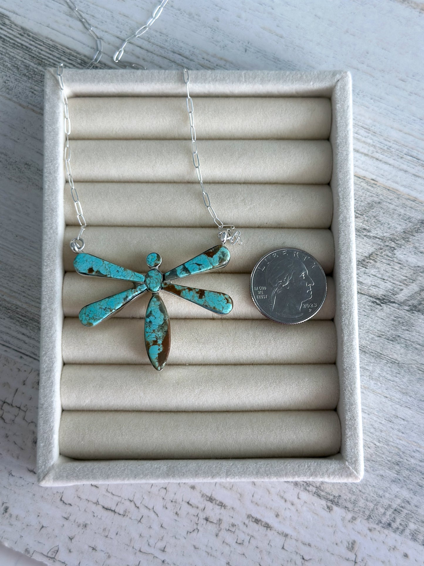 Native Made #8 Turquoise Dragonfly Necklace
