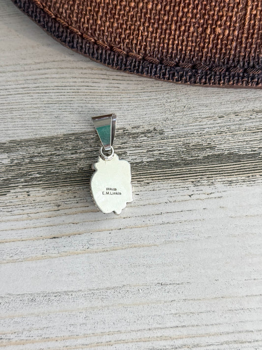 Native American Turquoise & Leaf Pendant