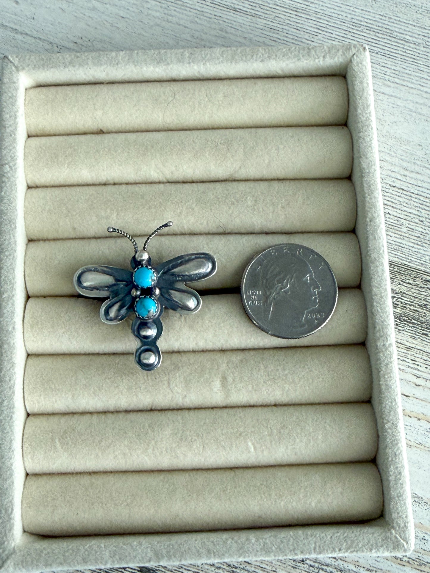 Native American Dragonfly Turquoise Adjustable Ring