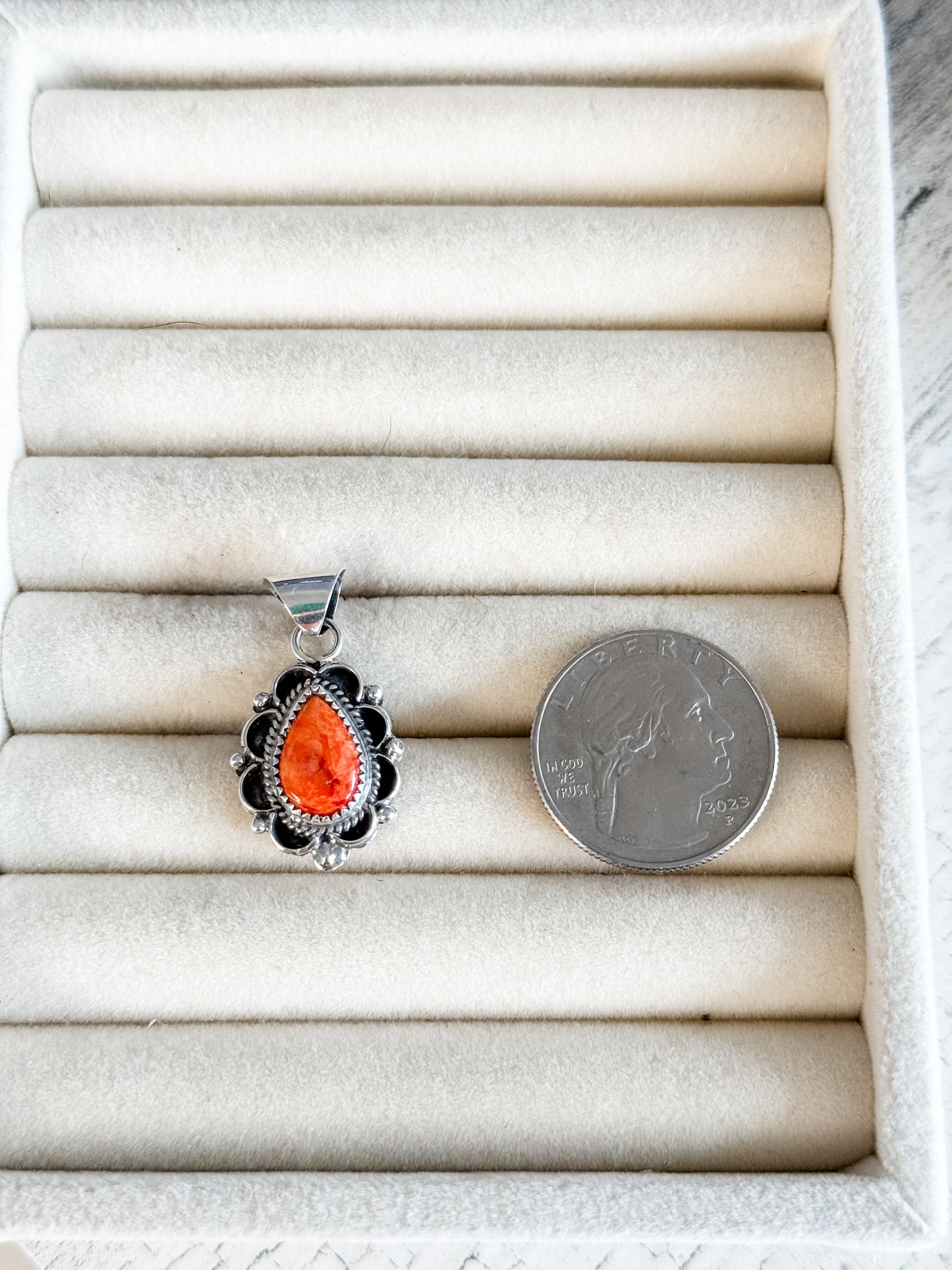 Native American Orange Spiny Pendant