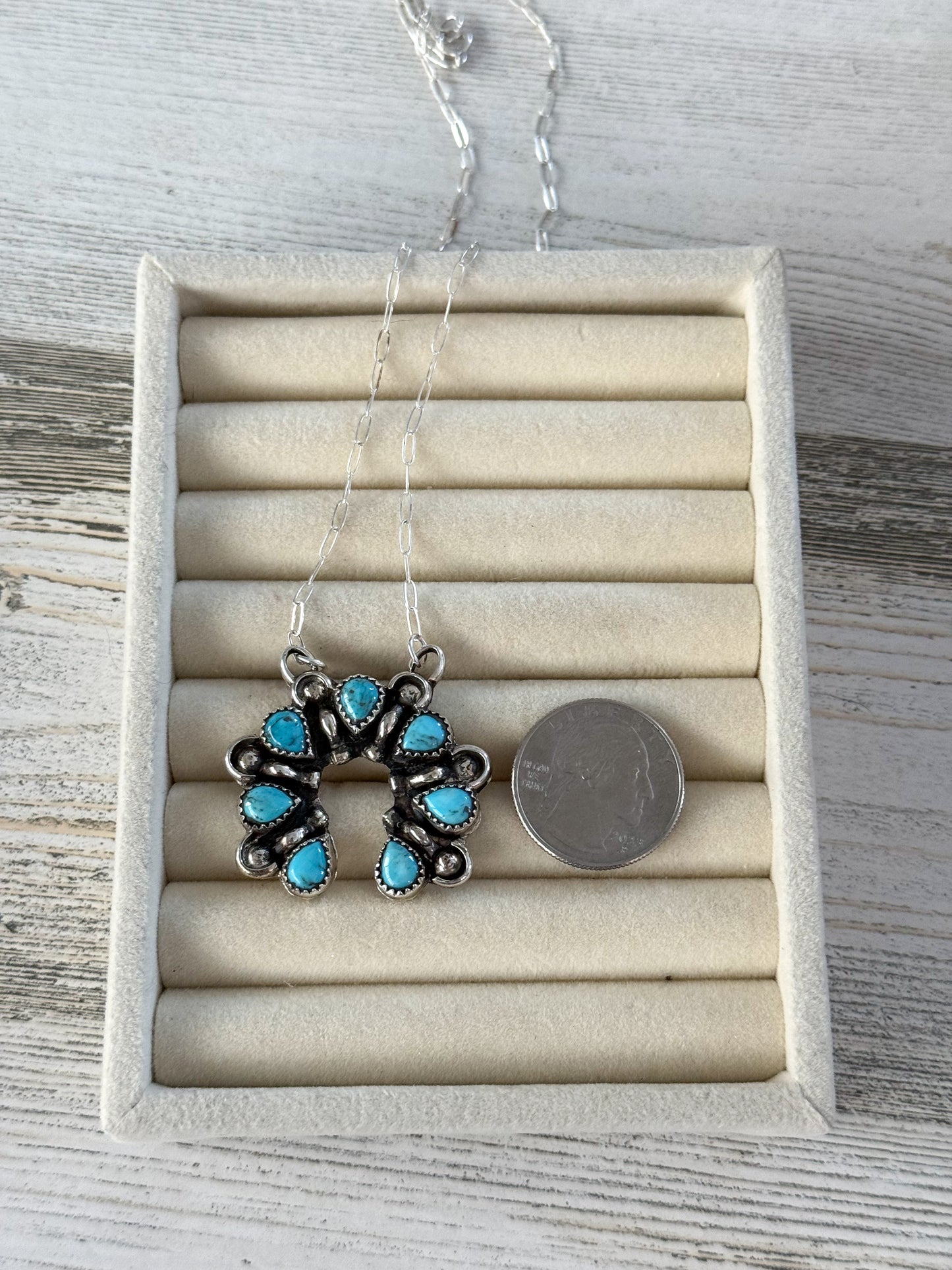 Native American Kingman Naja Necklace 16"